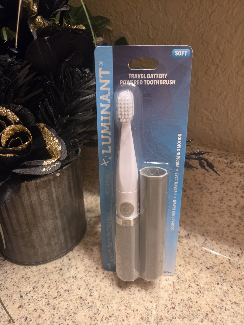 Soft Travel Battery Powered Toothbrush - Gray